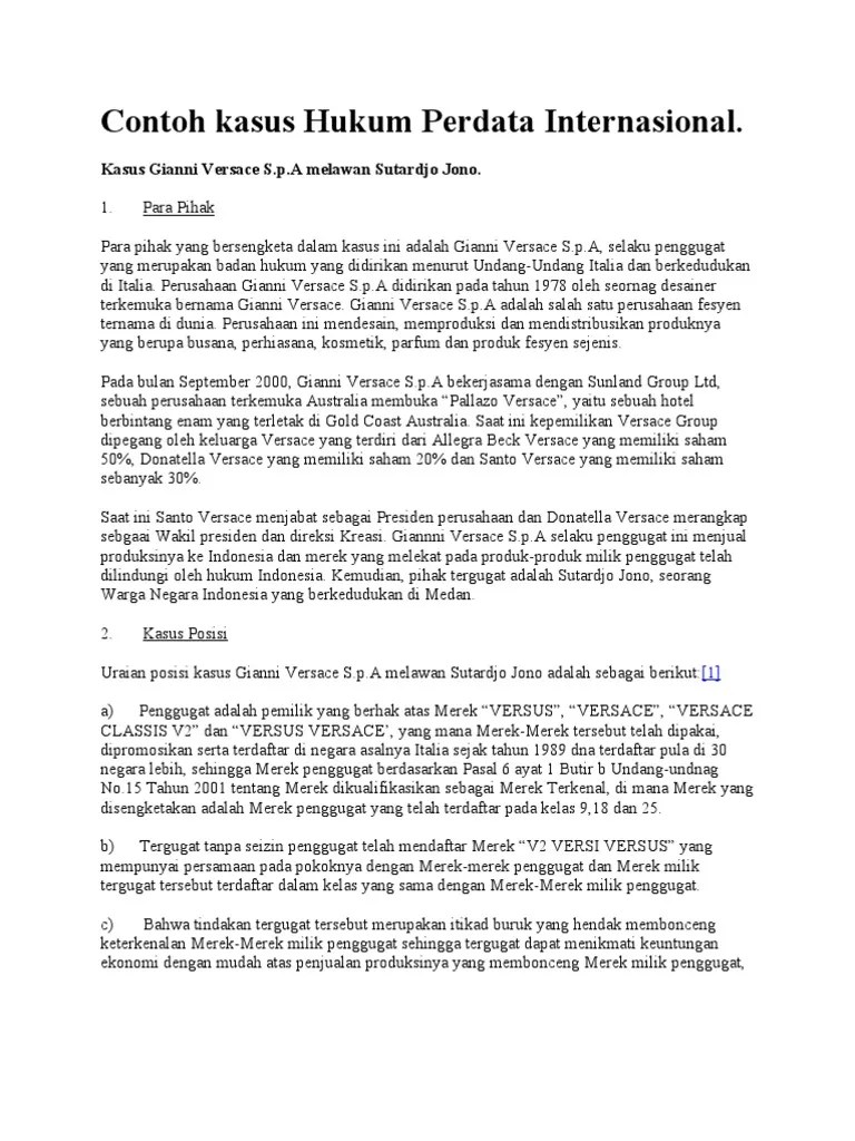 Contoh Kasus Hukum Perdata Internasional | PDF