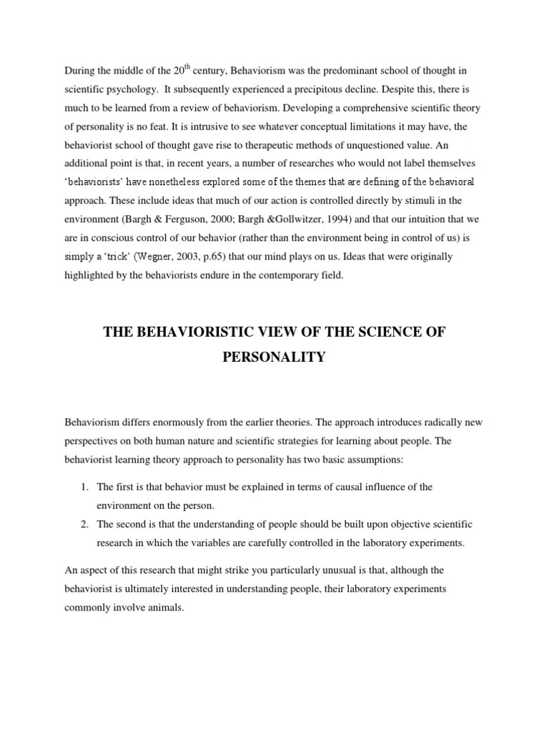 Learning Theories Of Personality | PDF | Classical Conditioning ...