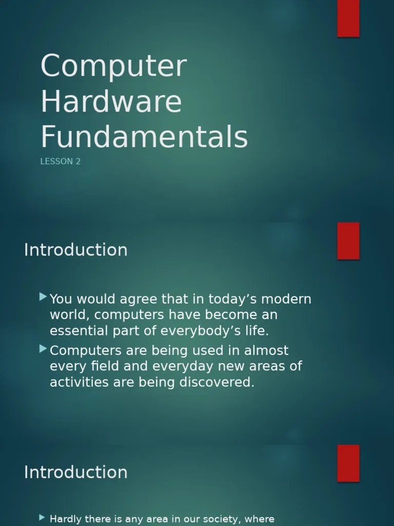 Lesson 2 - Computer Hardware Fundamentals | PDF | Floppy Disk | Printer ...