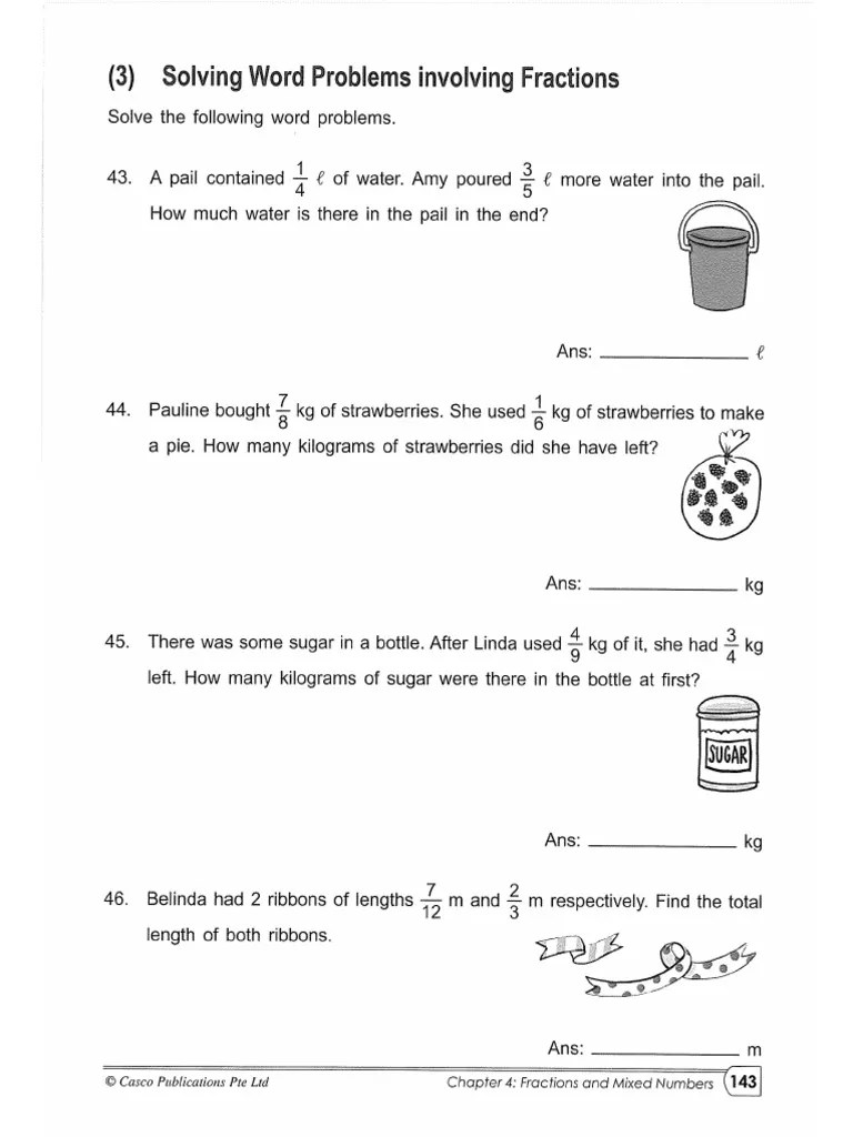 Solving Word Problems Involving Fractions | PDF