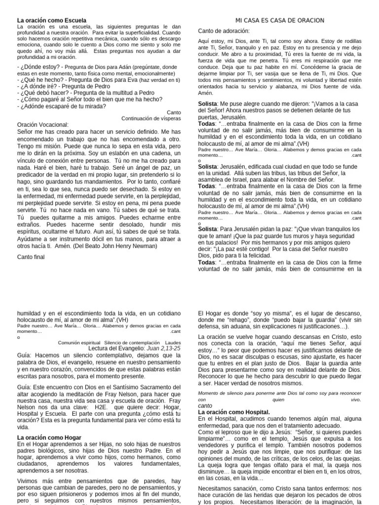 Hora Santa Mi Casa Es Casa De Oracion | PDF | Oración | Orador Del Señor