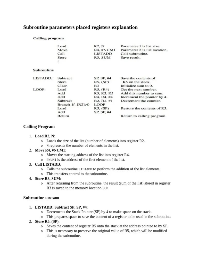 SubRoutine Parameter Explanation | PDF | Pointer (Computer Programming ...