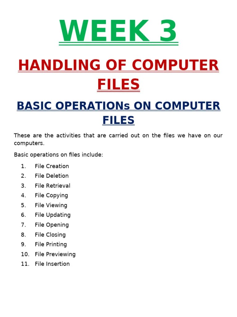 Computer File Operations And Security Pdf Computer File Computer