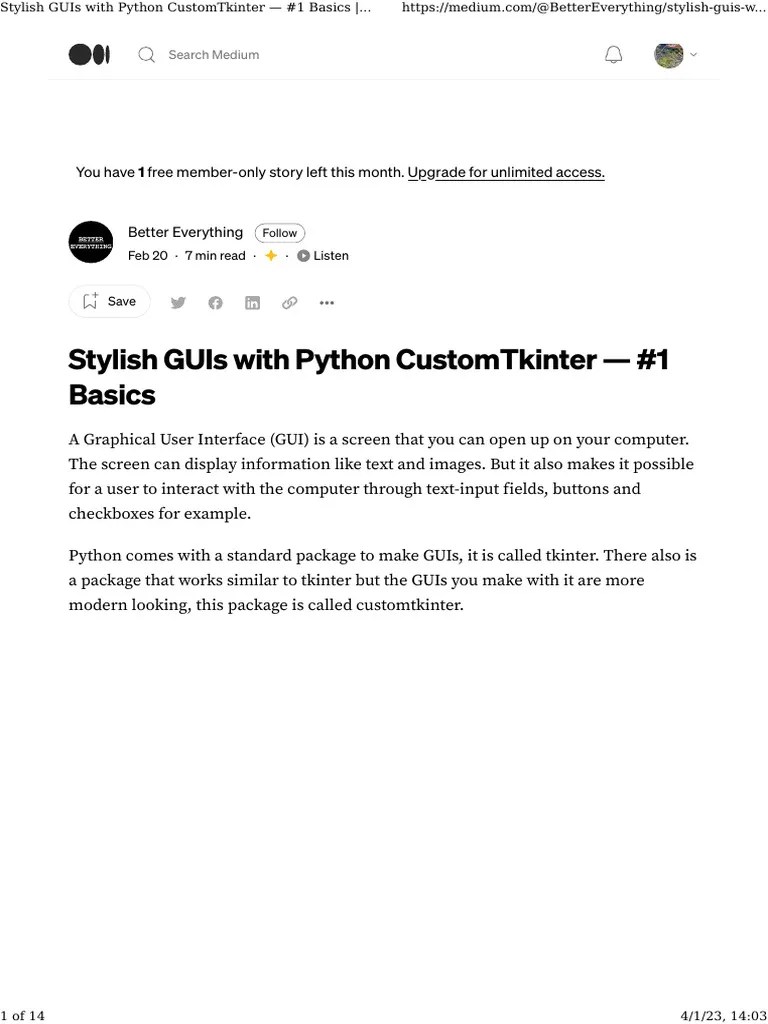 Stylish GUIs With Python CustomTkinter — #1 Basics By Better Everything ...