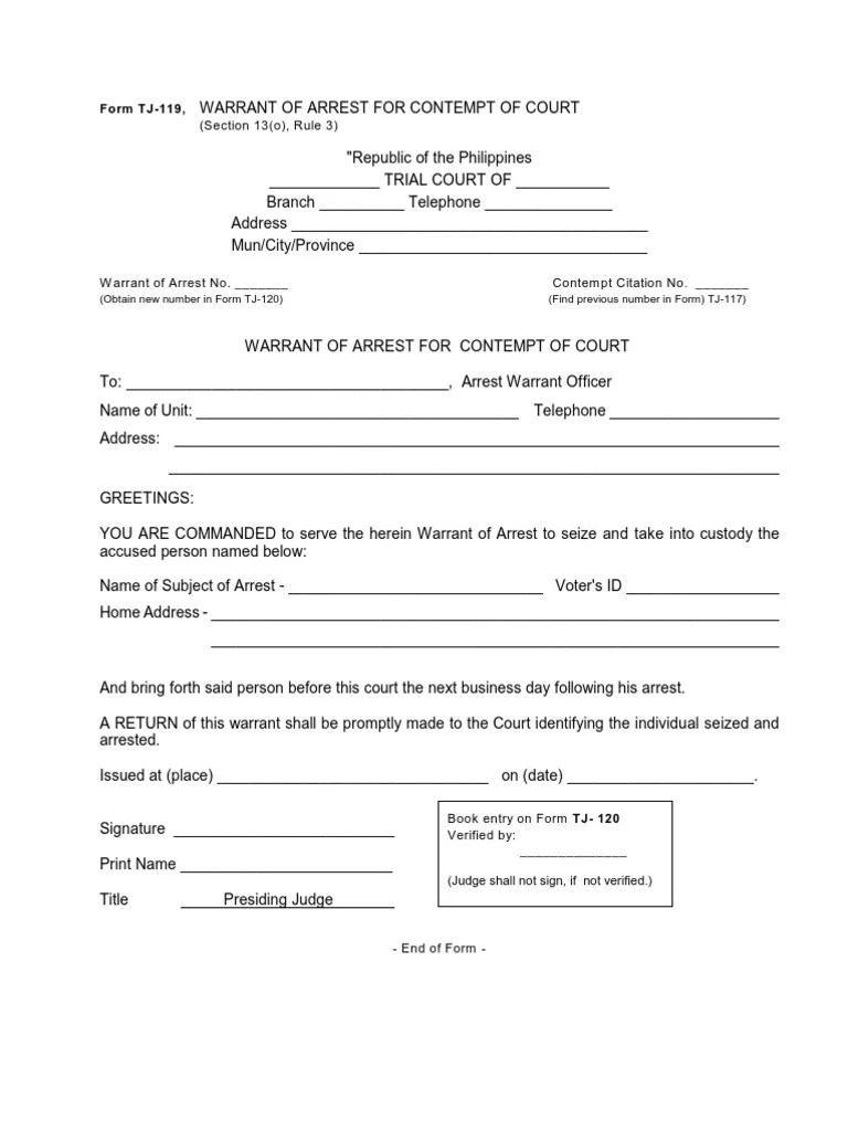 Warrant Of Arrest | PDF