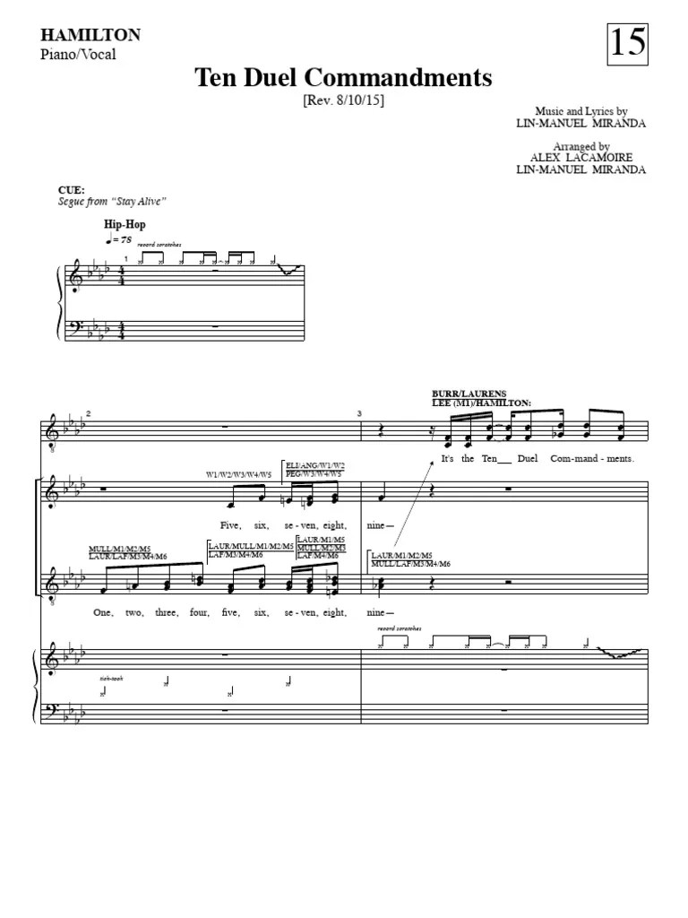 Ten Duel Hamilton PDF Musical Theatre Hamilton 1