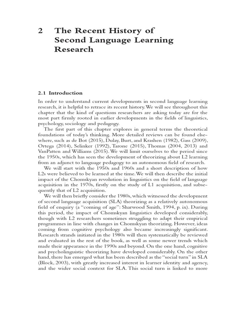 Second Language Learning Theories Fourth Edition 2 The Recent