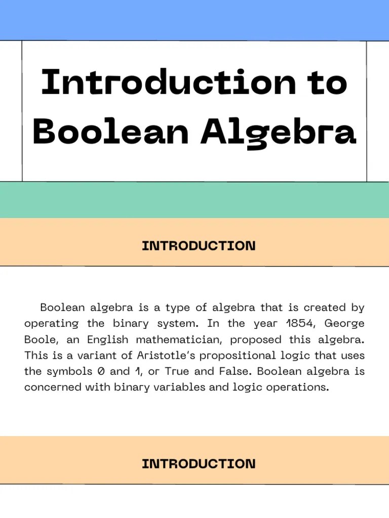 BOOLEAN ALGEBRA | PDF | Boolean Algebra | Teaching Mathematics