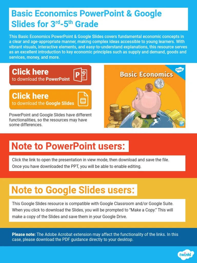 Guidance Basic Economics Powerpoint Google Slides For 3rd 5th Grade Us ...