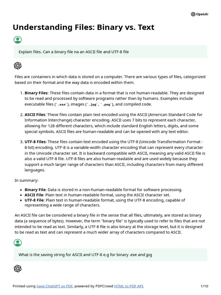 Understanding Files - Binary Vs. Text | PDF | File Format | Text File