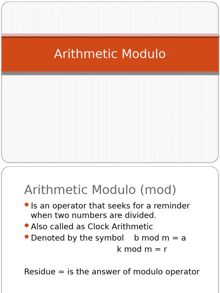 Arithmetic Modulo | PDF | Computer Science | Computer Programming