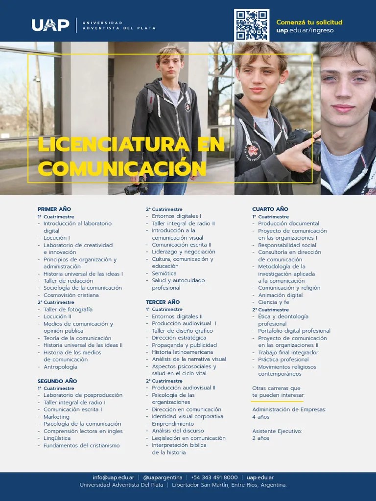 UAP Folleto Carreras A5 Licenciatura En Comunicacion W | PDF ...
