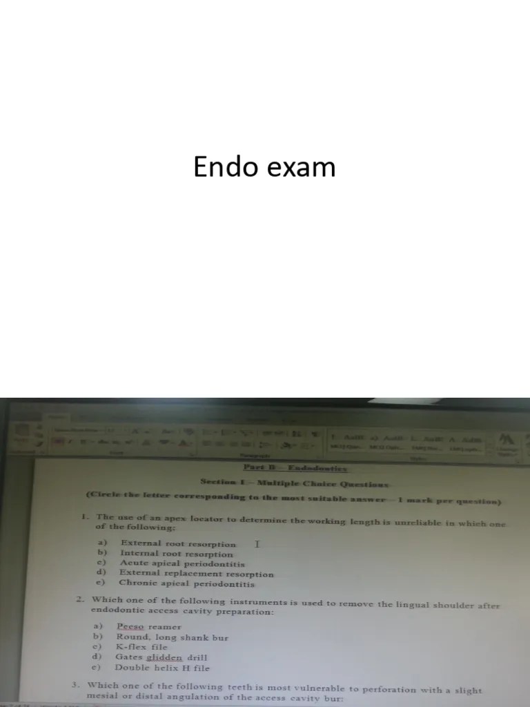 Endo Exam Pdf