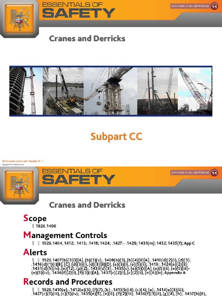 11 cranes and derricks safety