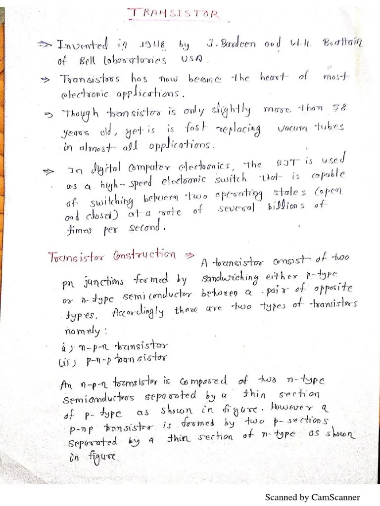 Transistor - Part 1 | PDF