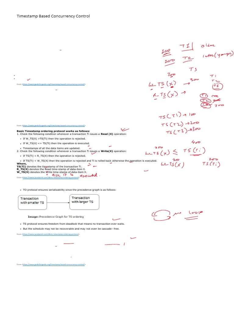 Timestamp Based Concurrency Control | PDF | Computing | Information ...
