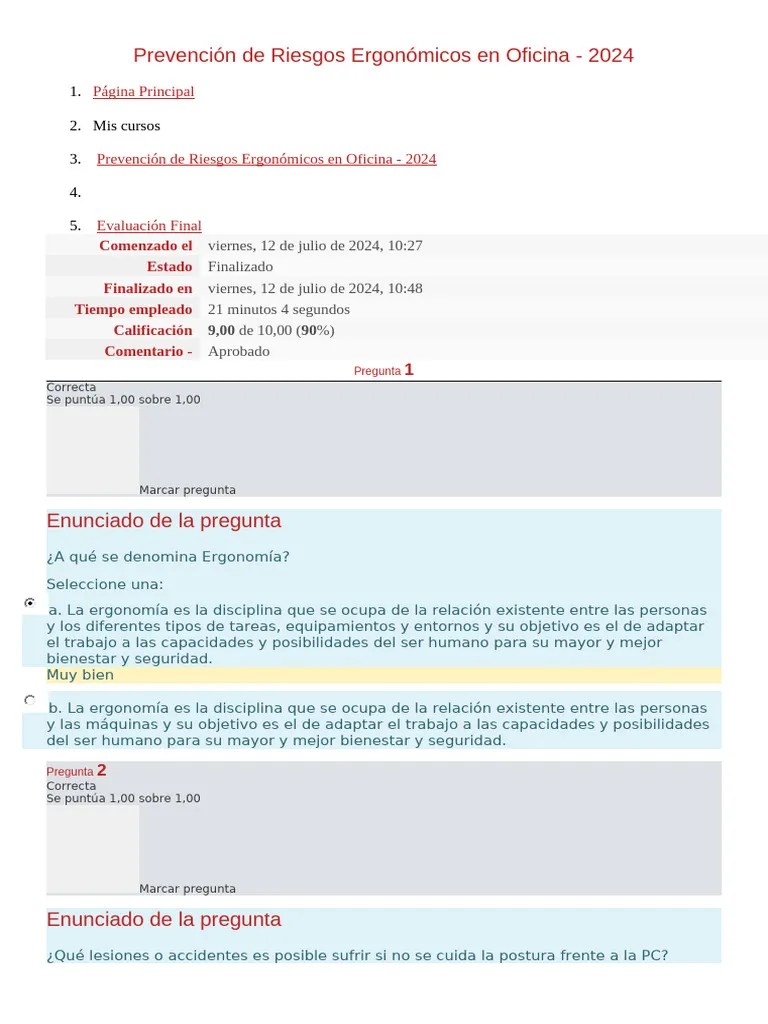 Prevención De Riesgos Ergonómicos En Oficina | PDF