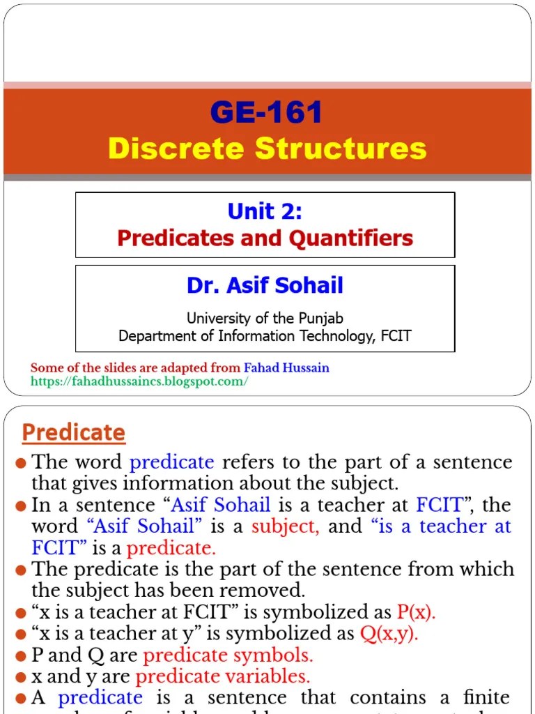 Unit#2 Predicates And Quantifiers | PDF | Mathematical Concepts ...