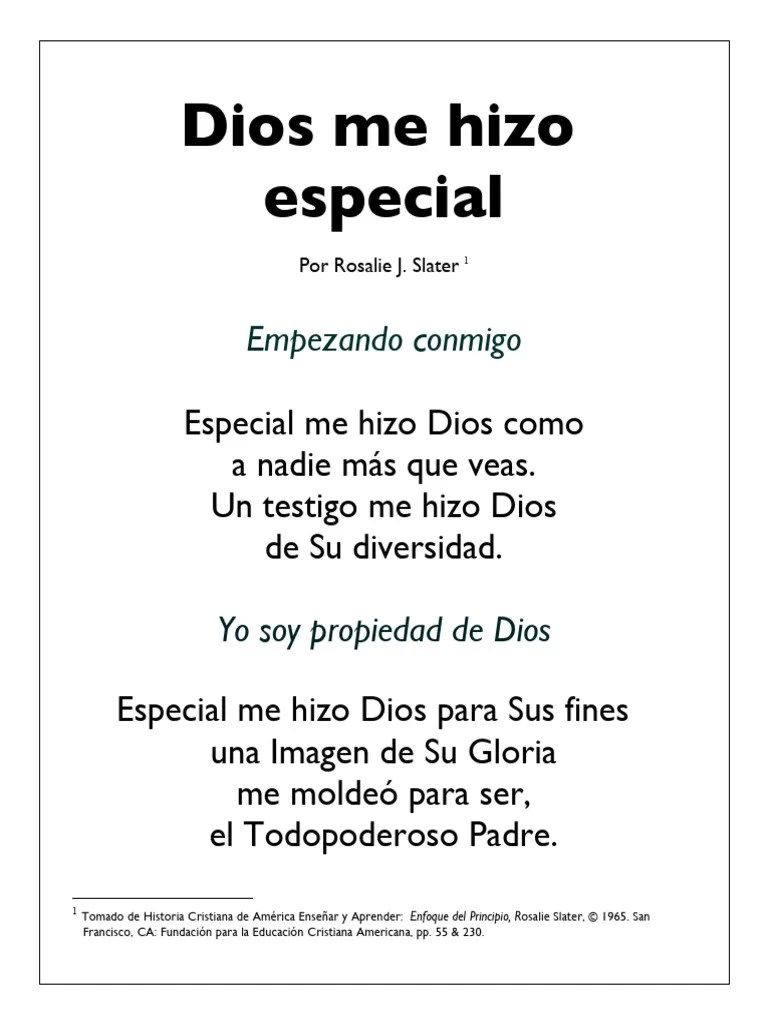 Poema Dios Me Hizo Especial 1 Pdf