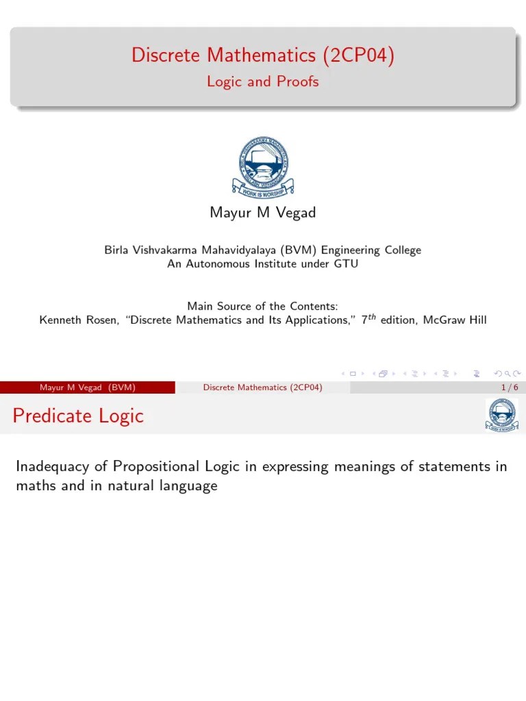 1 - 4 Predicates Quantifiers | PDF | Mathematics | Logic
