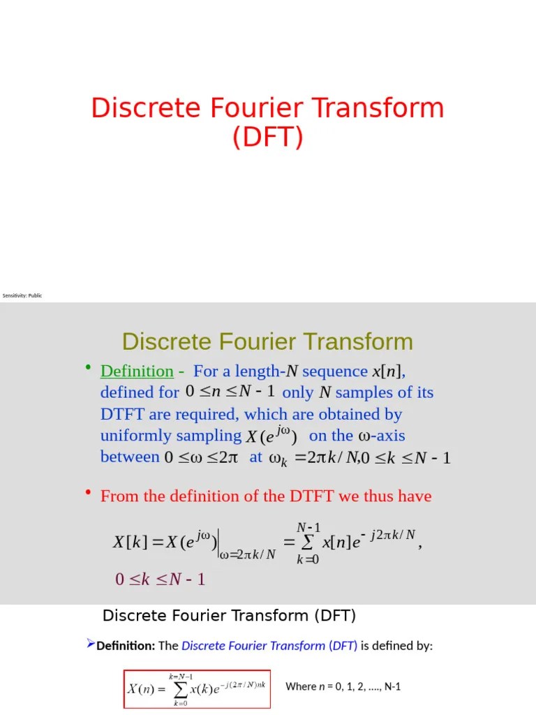 Discrete Fourier Transform (DFT) | PDF