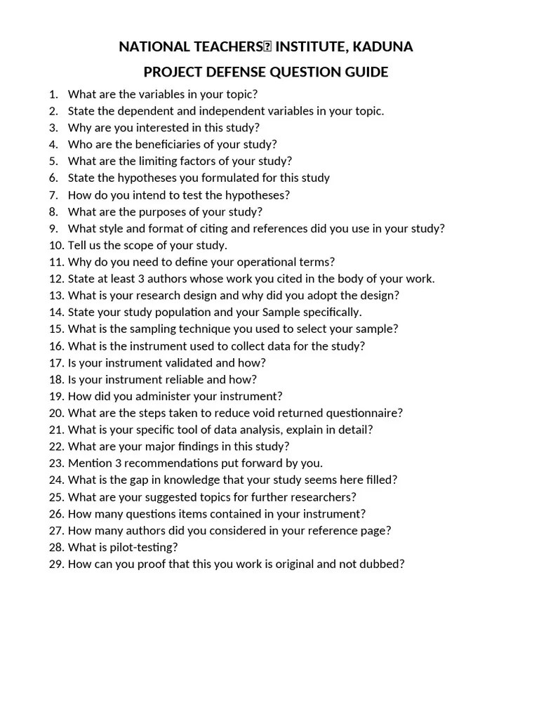 PROJECT DEFENSE LIKELY QUESTIONS APPROVED | PDF