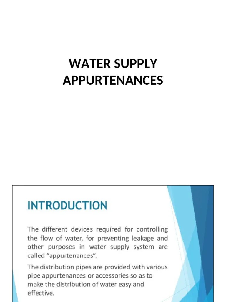 Lecture 5. Water Supply Appurtenances | PDF