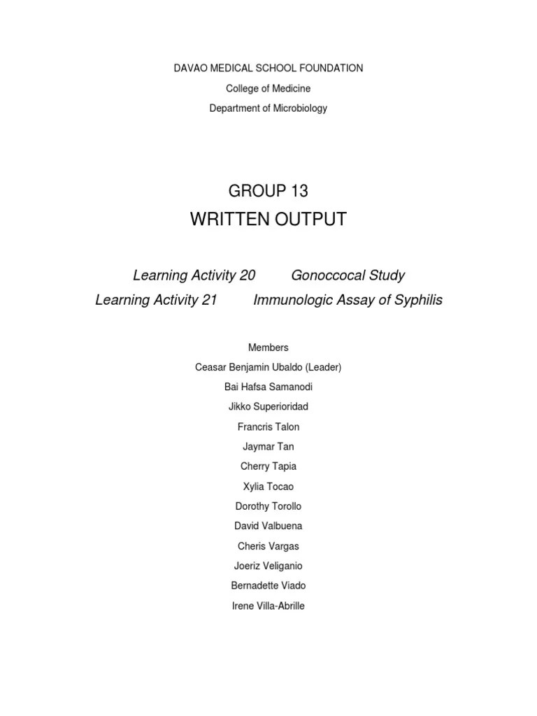 Written Report For Syphilis | PDF | Antibody | Elisa