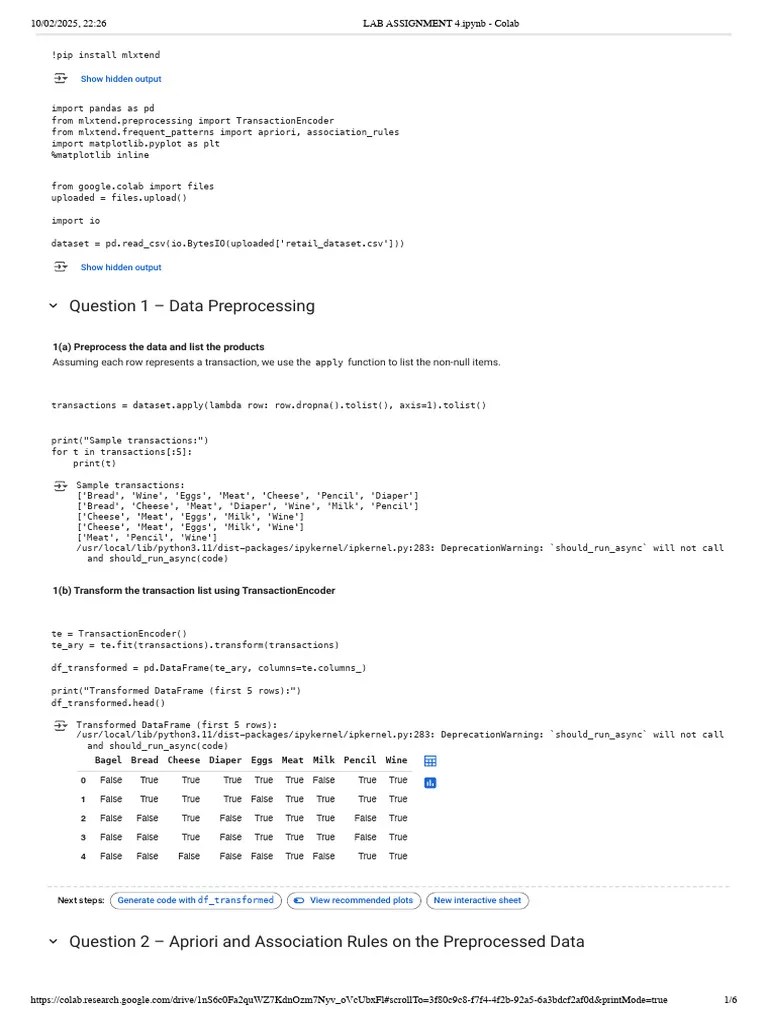 LAB ASSIGNMENT 4.ipynb - Colab | PDF | Data Analysis | Computing