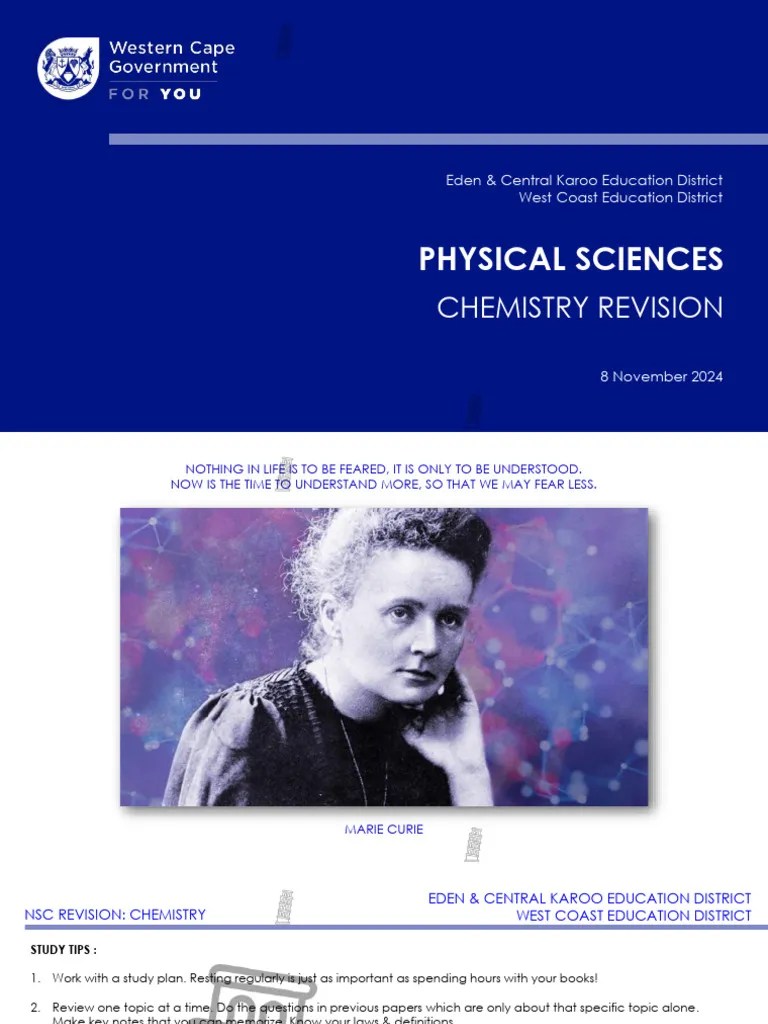 WC Physical Science Grade 12 Last Push Chemistry 2024 | PDF | Liquids ...