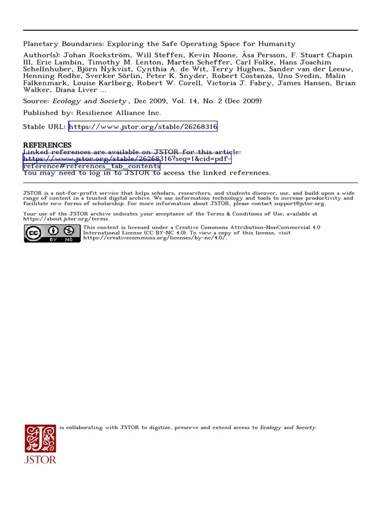 Planetary Boundaries Exploring The Safe Operating Space For Humanity | PDF | Environmentalism ...