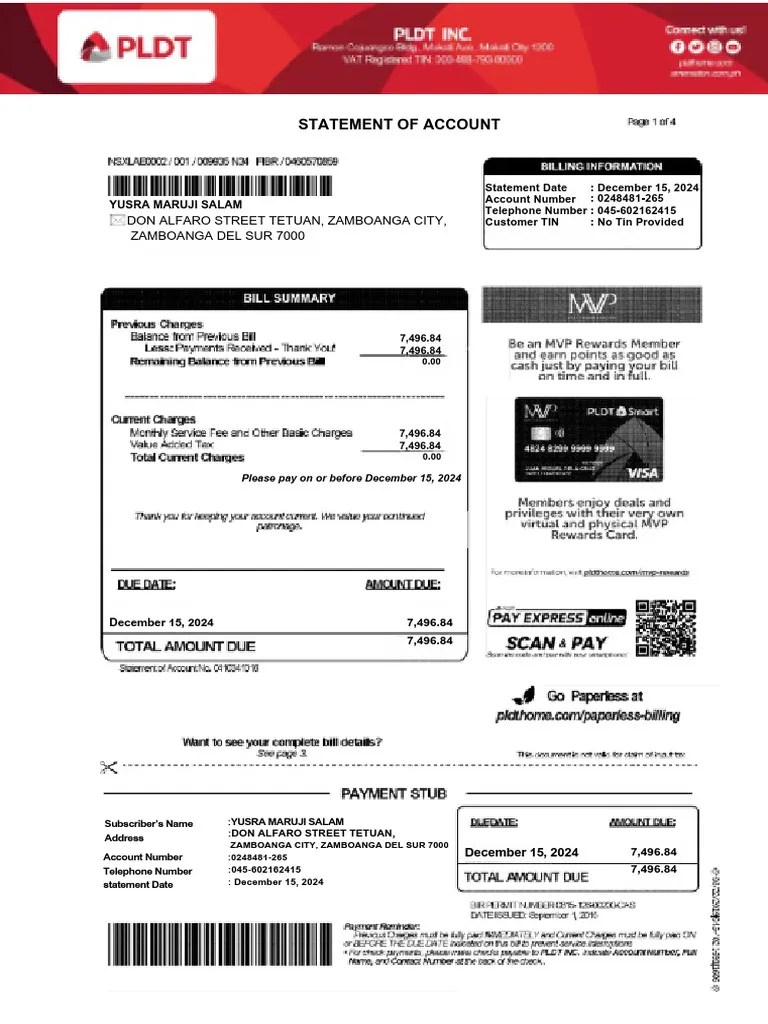PLDT Bill | PDF