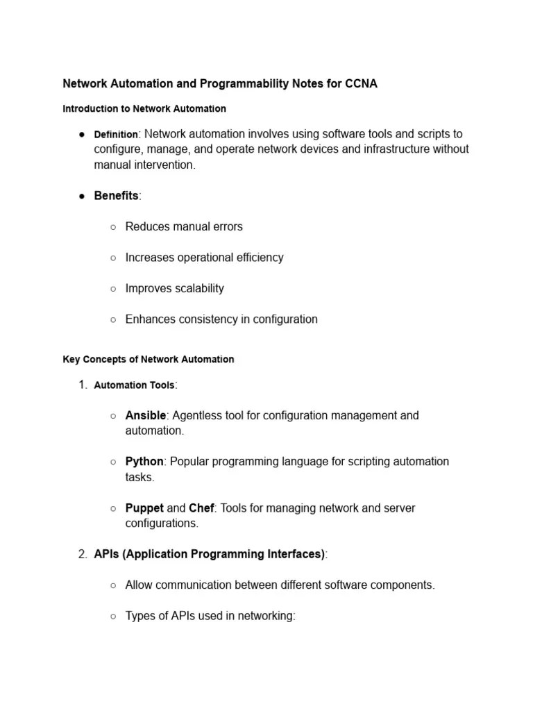 Network Automation And Programmability Notes For CCNA | PDF | Computer ...