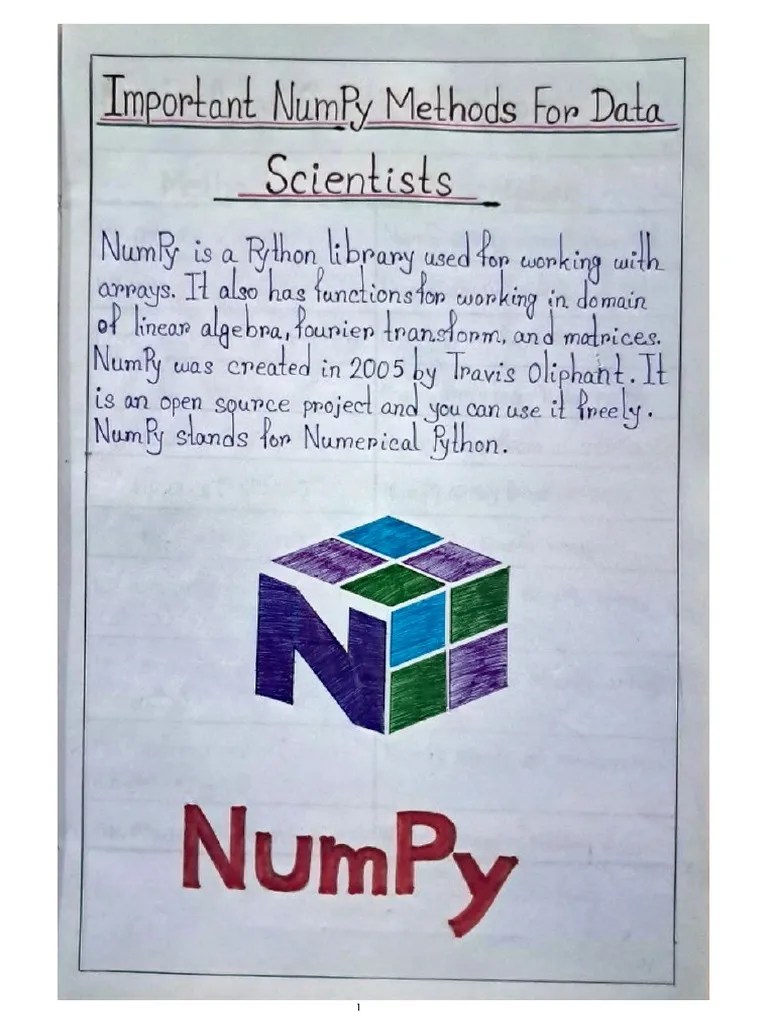 Numpy Notes | PDF