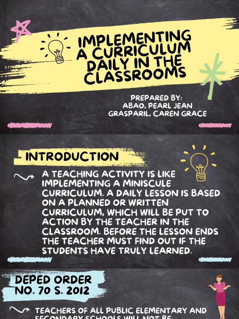 Implementing A Curriculum Daily In The Classroom | PDF | Learning ...