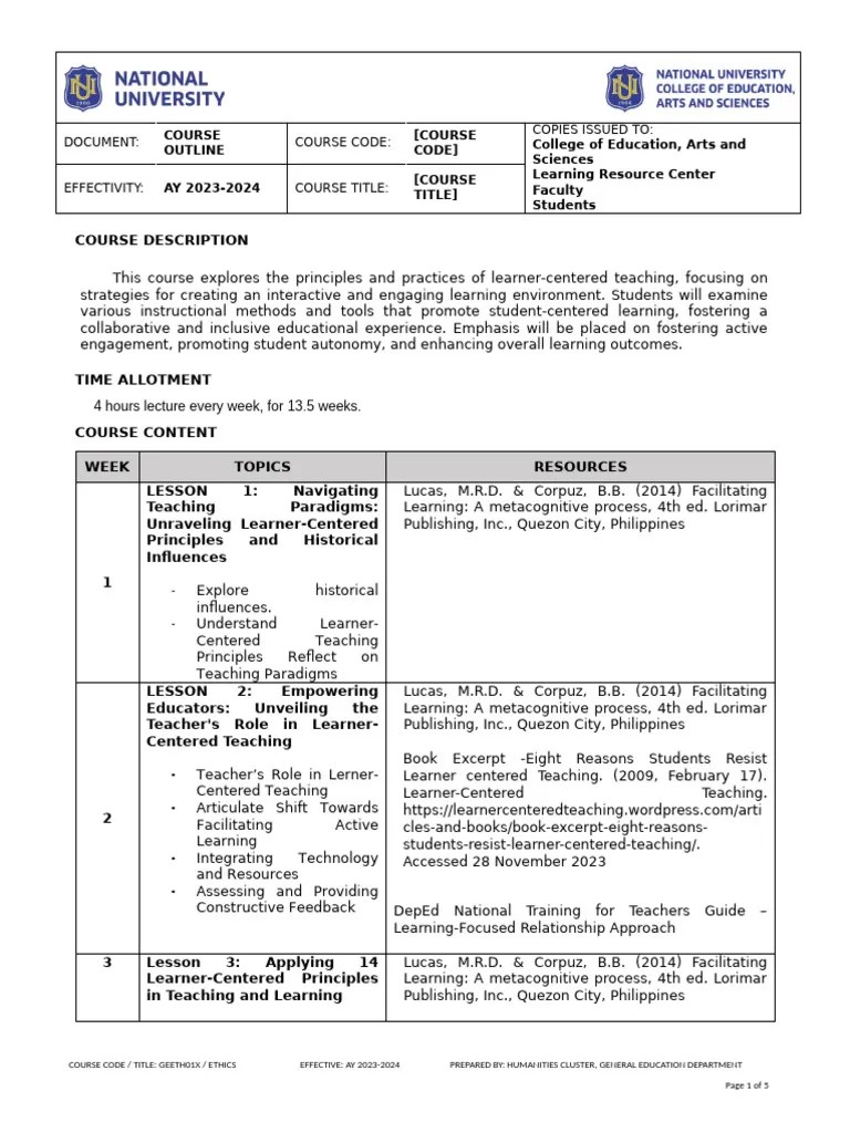 Facilitating Learner-Centered Teaching | PDF | Instructional Design ...