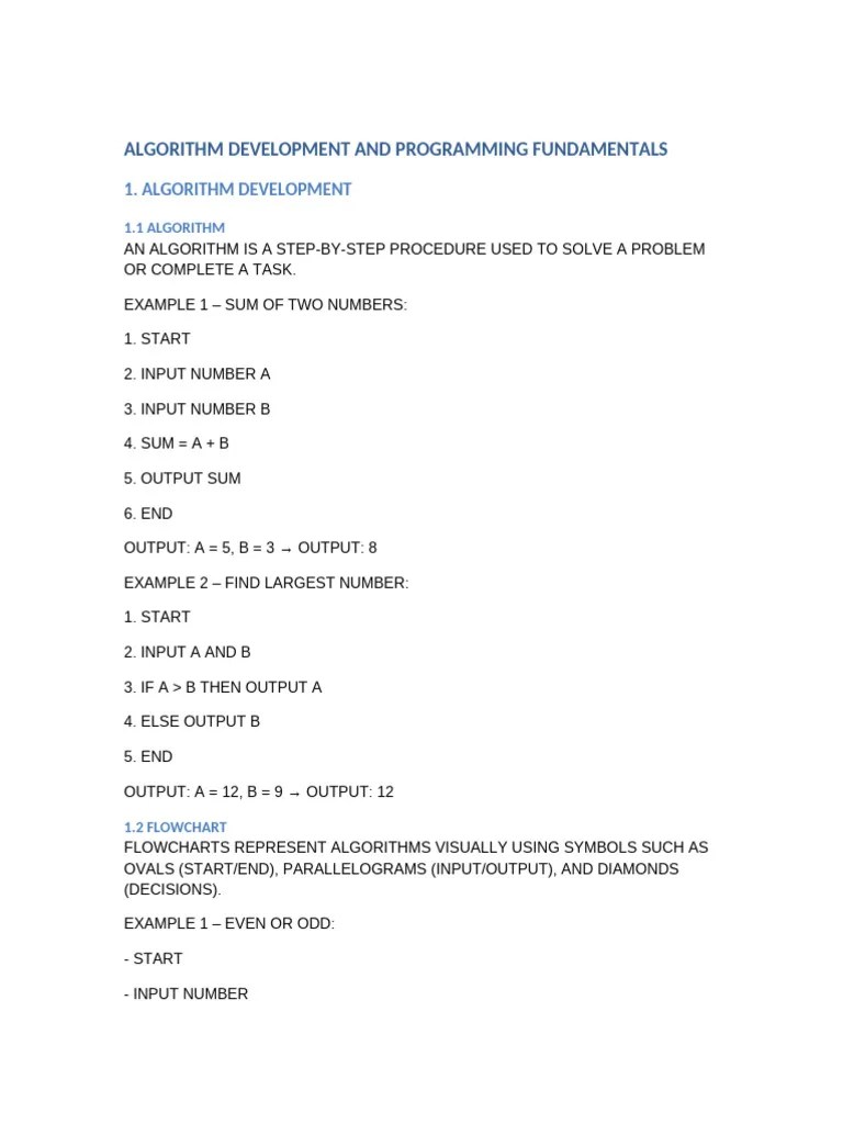 Algorithm And Programming Fundamentals | PDF | Algorithms | Data Type
