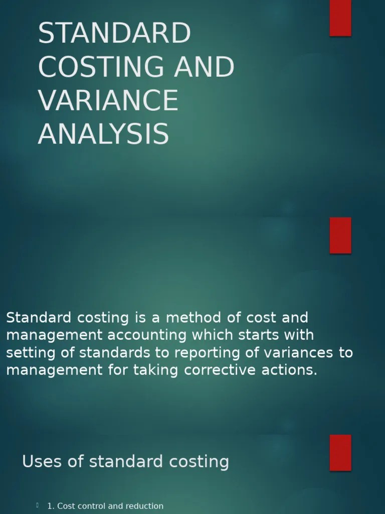 Standard Costing And Variance Analysis Pdf Labour Economics Variance