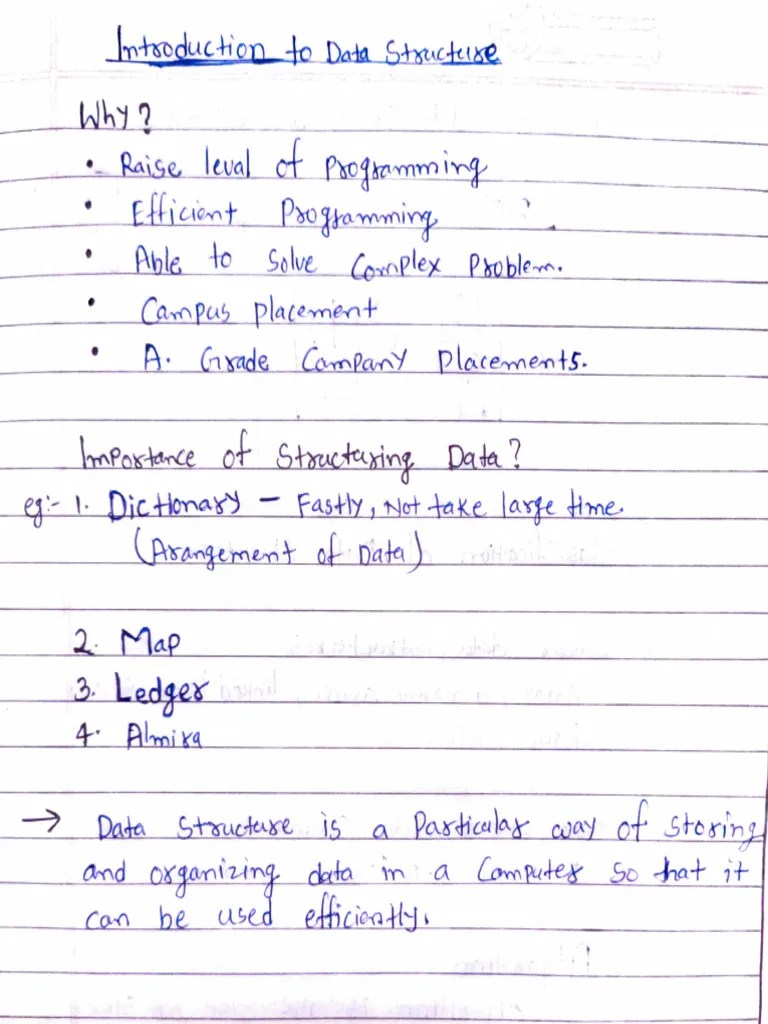 DSA In Python Complete Theory Hand Writing Notes | PDF