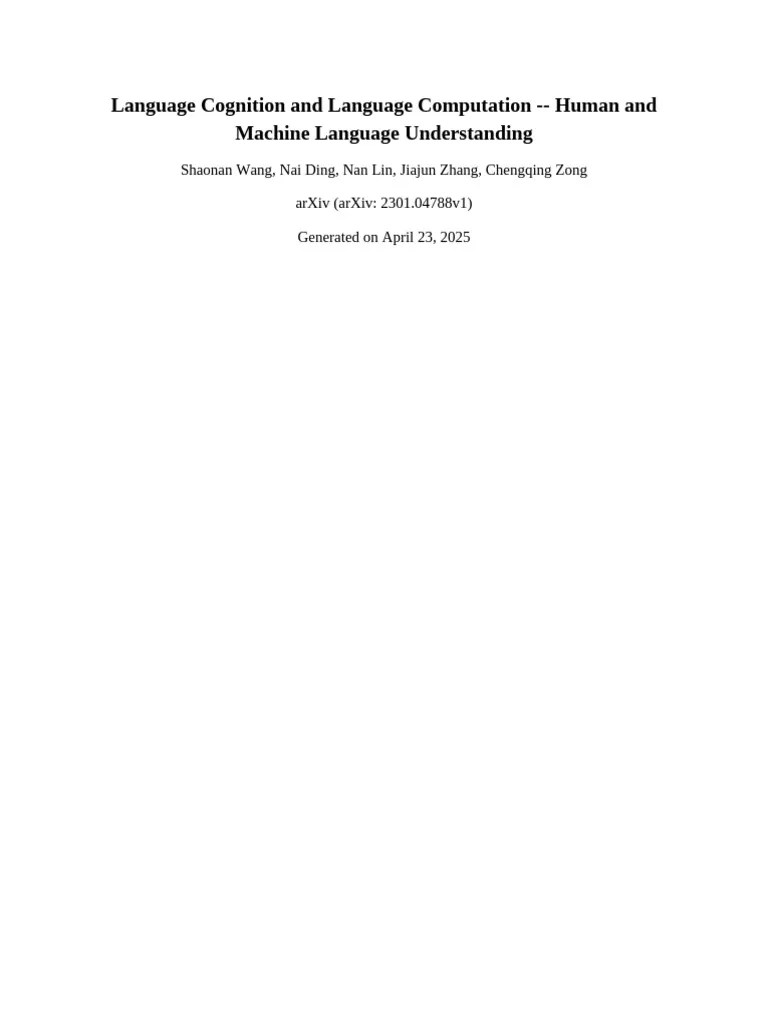 Language Cognition And Language Computation - Hum | PDF | Semantics ...