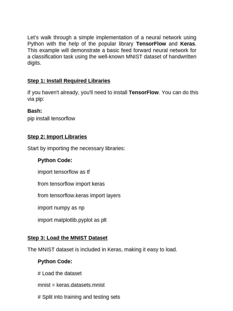 Implement A Neural Network Using Python | PDF | Computing | Cognitive ...