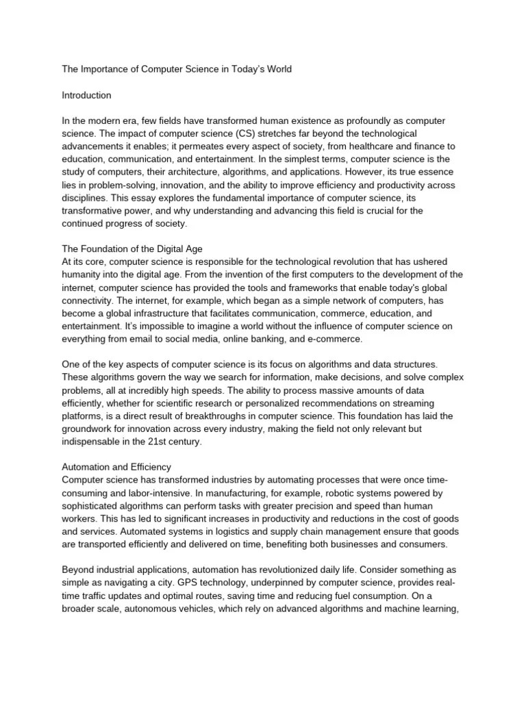 Computer Science Introduction | PDF | Artificial Intelligence ...