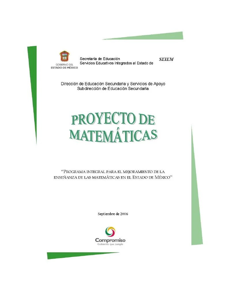 Proyecto De Matematicas | Descargar Gratis PDF | Educación Secundaria | Maestros