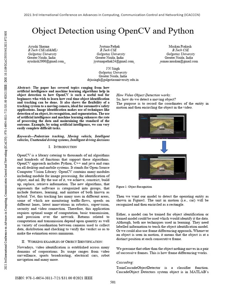 Object Detection Using OpenCV And Python | PDF | Computer Vision ...