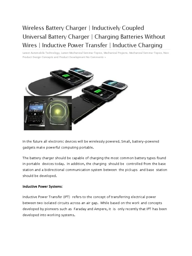 Wireless Battery Charger | PDF | Battery Charger | Inductor