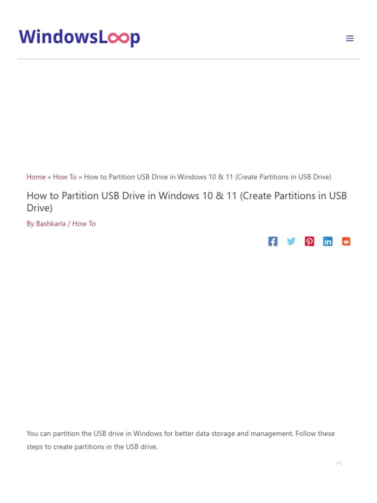 How To Partition USB Drive In Windows 10 & 11 (Create Partitions In USB ...