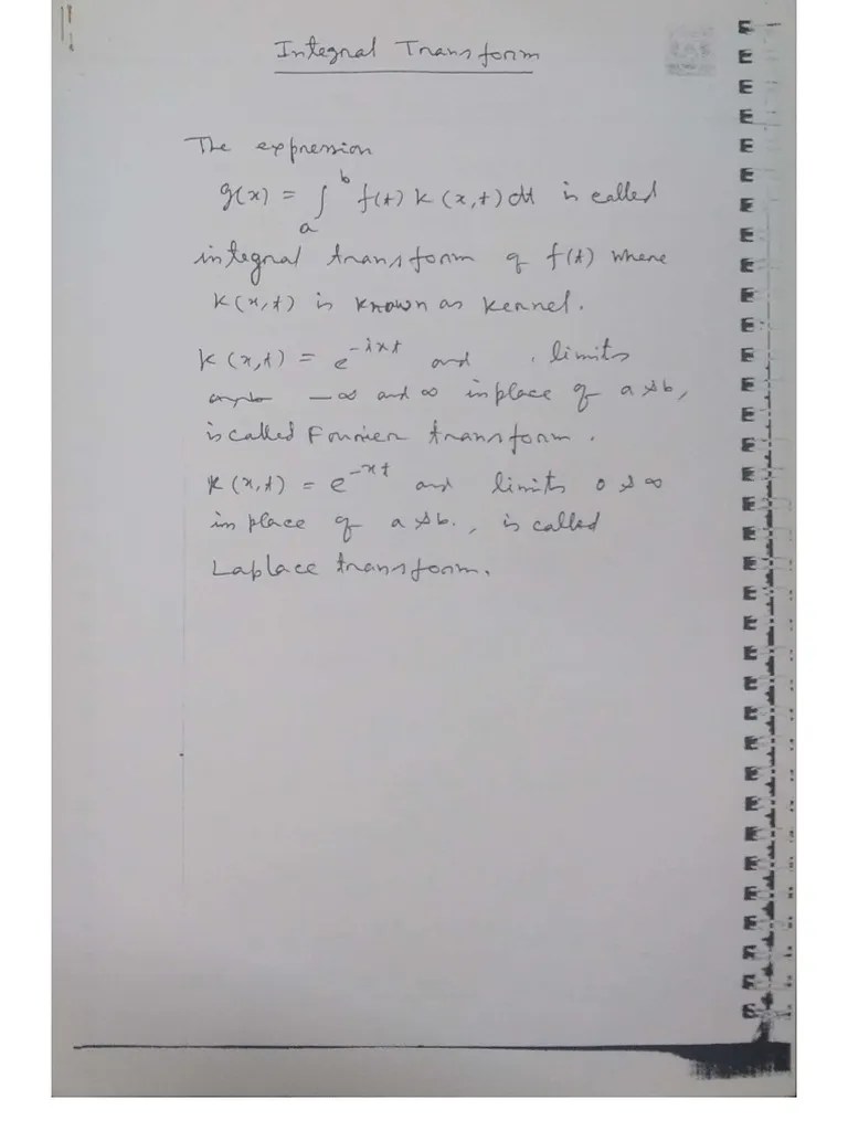 Integral Transform Sa 2 Pdf