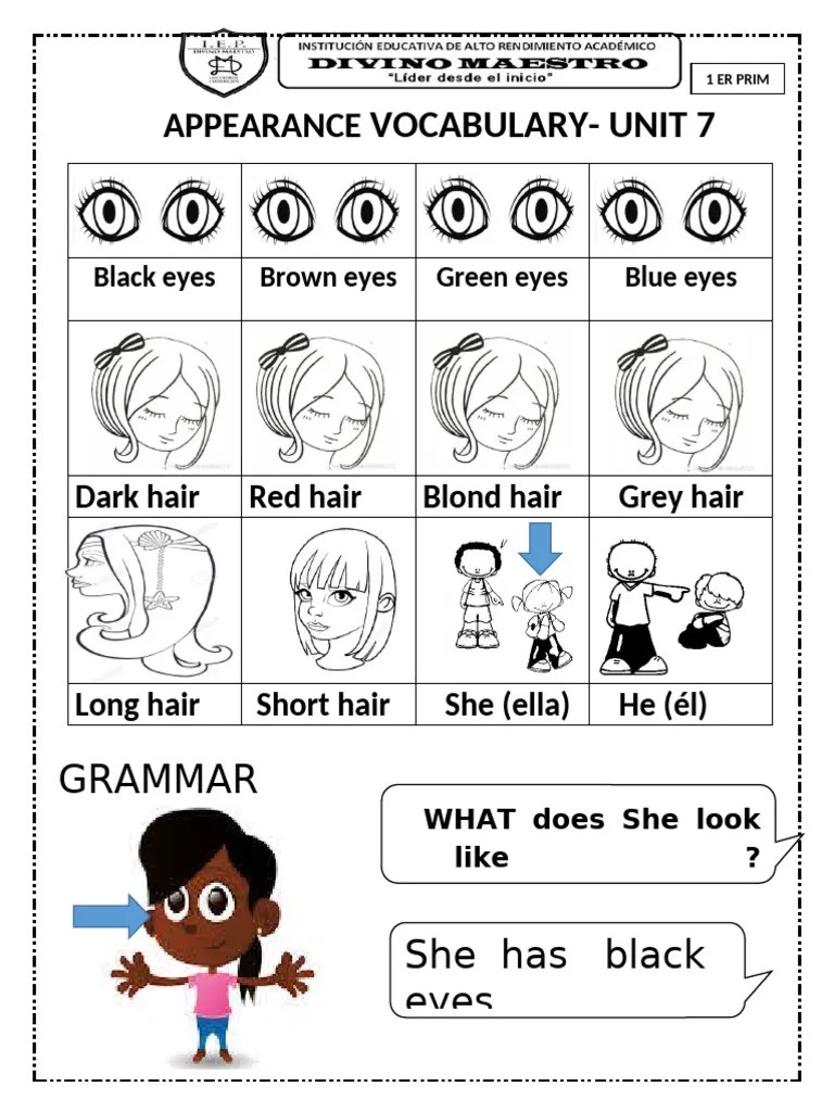 Vocabulary Appearance Pdf