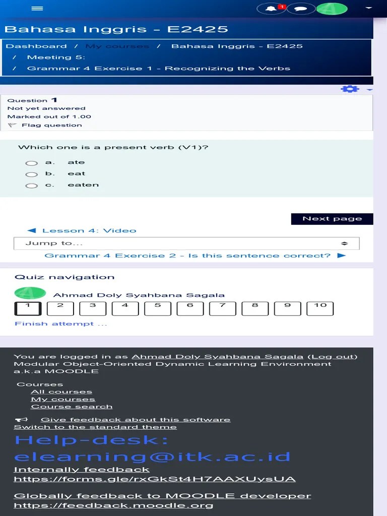Grammar 4 Exercise 1 Recognizing The Verbs Page 1 Of 10 Pdf