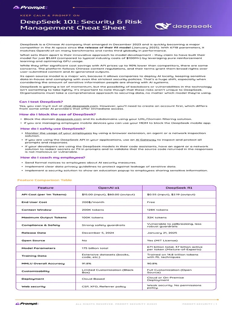 Deepseek Api Security Cheat Sheet Pdf Artificial Intelligence